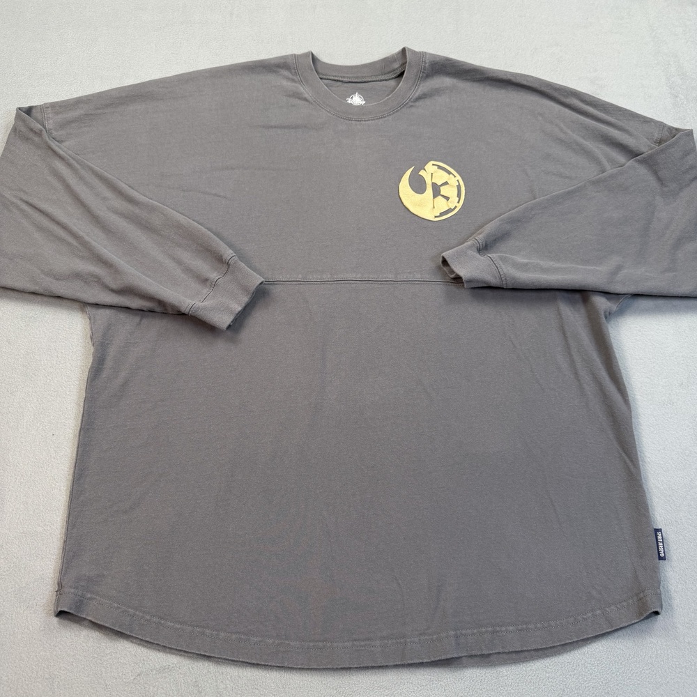 Spirit Jersey Star Wars Shirt Mens XL Gray Disney Parks Logo Long Sleeve Tee